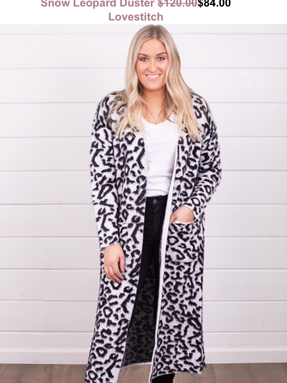 Love Stitch Snow Leopard Duster - Picture 2 of 3